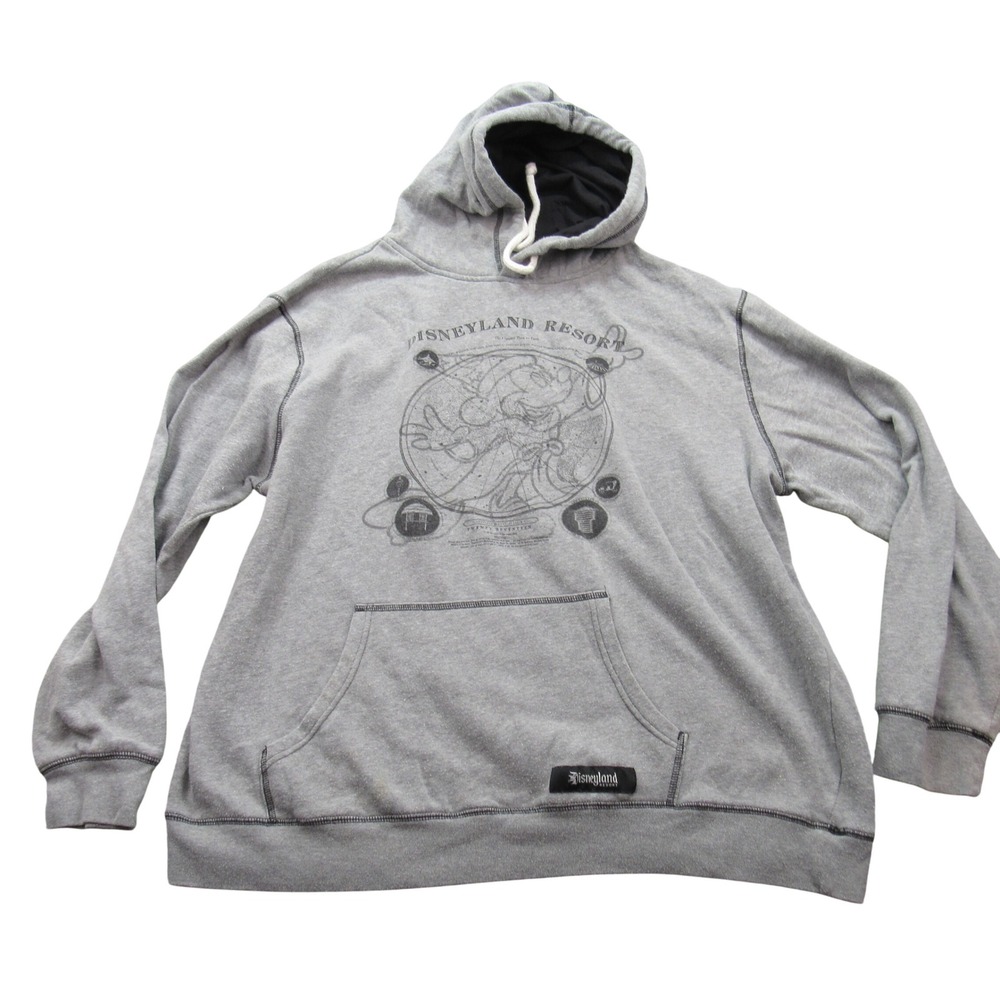 Disney Parks Disneyland Resort 2017 Mickey Mouse Hoodie Gray‎ Mens Large XL EU
